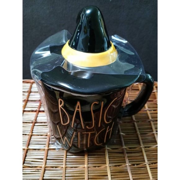 Rae Dunn Artisan Collection by Magenta BASIC WITCH Decorative Mug With Lid Black - Picture 2 of 6